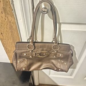 G by Guess Tan Shoulder Bag with Metal Accents
